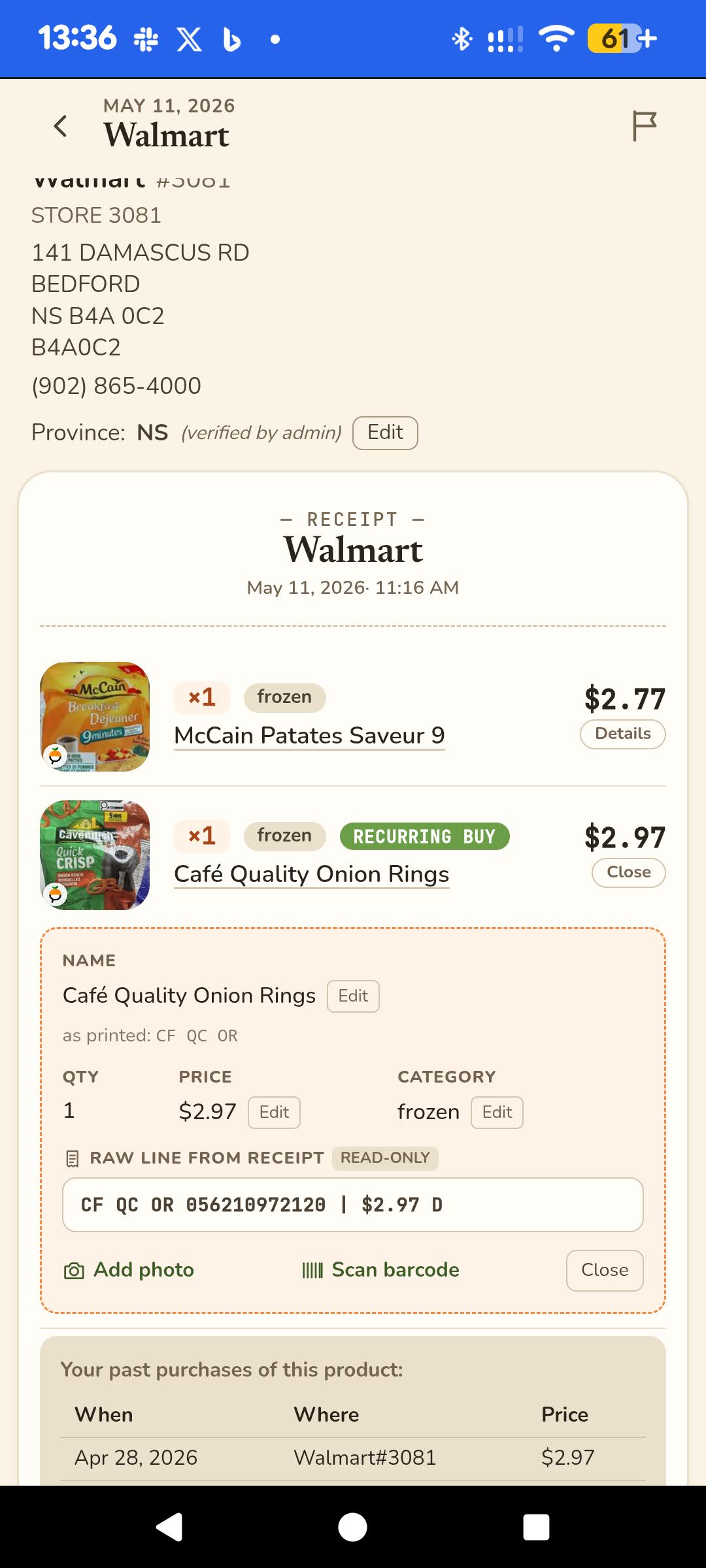 Review items